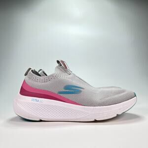 Skechers Go Run Elevated Hot Streak Gray Pink Running Shoes Women's Size 9